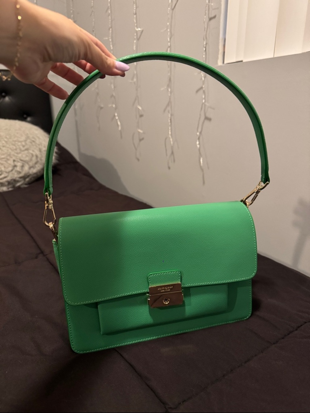 kate spade Green Leather Top-Handle Shoulder Bag
